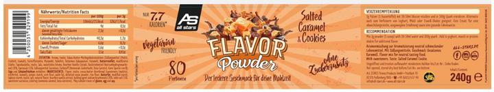 Valeurs nutritives et ingrédients All Stars Flavor Powder (boîte de 240G) (Caramel salé & Cookies, 1 pcs, 240 g)