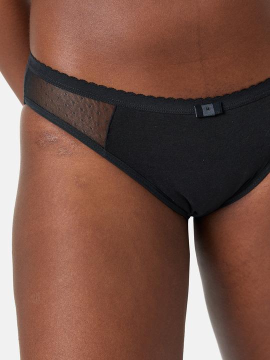 Produktbild DIM Slip Lace Medium schwarz mit Meshdetail (M)