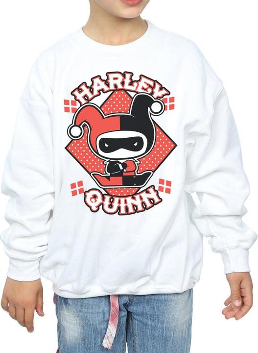 Immagine prodotto Chibi Harley Quinn Badge Felpa Ragazze (140, 146)