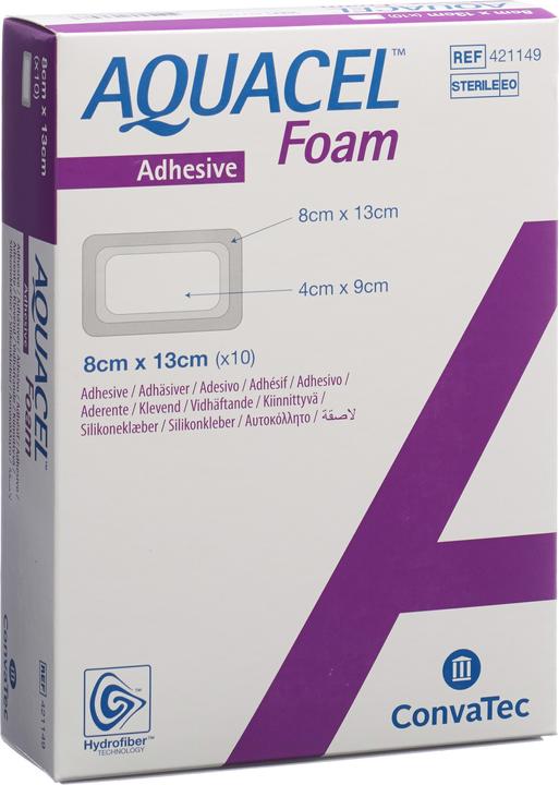 Actual product image Aquacel Ag Schaumverband adhäsiv 8x13cm (10 x)