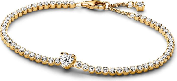 Produktbild Pandora Sparkling Heart Tennis Bracelet (20 cm, Vergoldet, Metall)