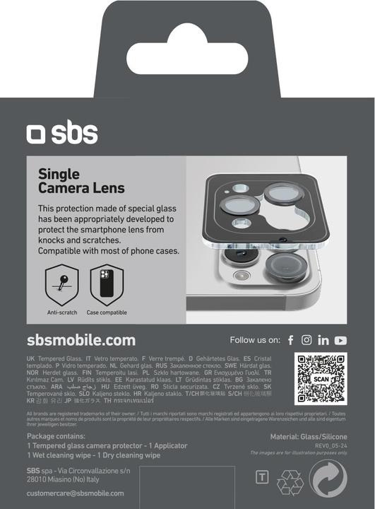 Immagine prodotto SBS Protezione per l'obiettivo della fotocamera (1 Pezzo/i, Apple iPhone 15 Pro Max)