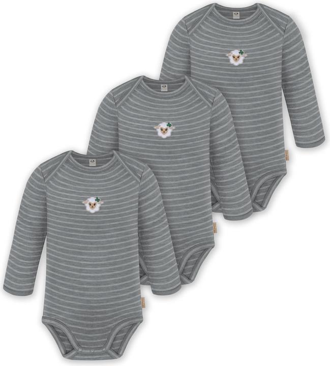 Normani 3er Pack Baby Merino Body Langarm „Auckland" - 9371