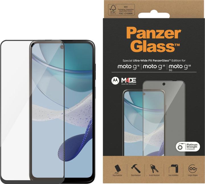 Productafbeelding PanzerGlass Ultrabrede pasvorm (1 Stuk, Motorola Moto G23, Motorola Moto G13, Motorola Moto G53)