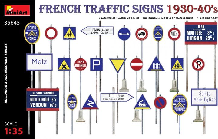 Mini art Franse verkeersborden 1930-40er jaren
