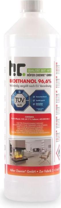 Produktbild Bioethanol 96,6% Premium für Ethanol-Tischkamin 1 Liter