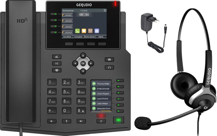 Image du produit Gequdio GX5+ Kit téléphone IP avec adaptateur secteur & casque