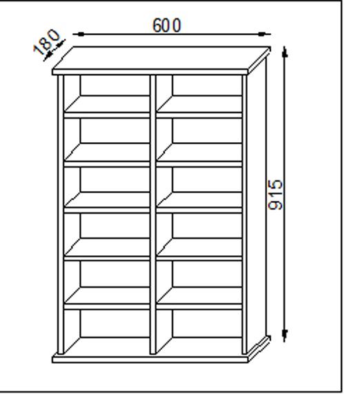 Actual product image VCM Wood CD DVD Stand Shelf Ronul (60 x 18 x 92 cm)