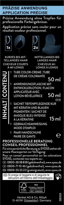 Nutritional values and ingredients Syoss Coloration (3 59 Cool dark brown)