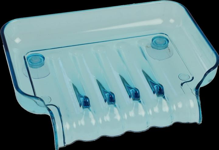 Seifenschale, Kunststoff, blau mit 2 Saugnäpfen (Handseife Nachfüllpackung)