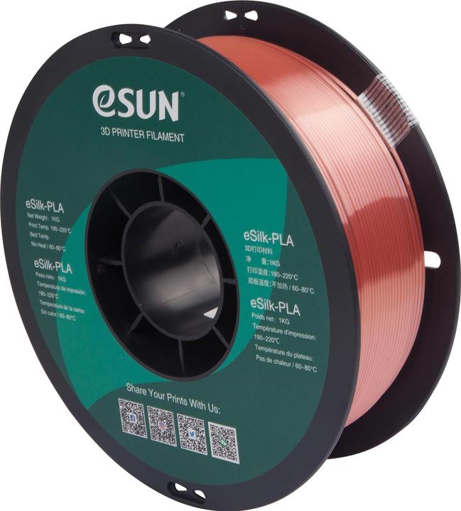 Actual product image eSUN EPLA-SILK 1,75mm ROSE GOLD 1kg 3D FILAMENT (PLA, 1.75 mm, 1000 g, Red)
