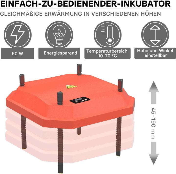Produktbild Fudajo 40x55cm Küken-Wärmeplatte Temperaturregler 50W Heizplatte Kükenaufzucht (50 W)
