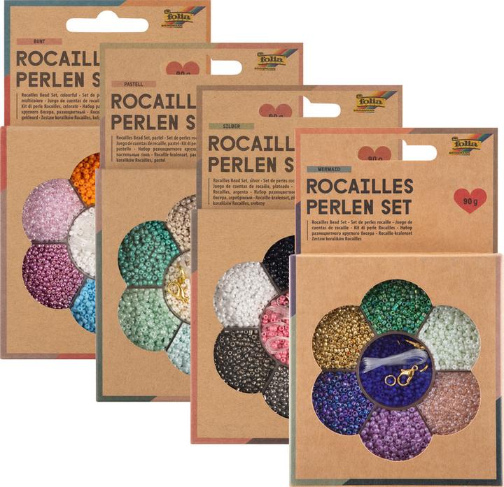 Image du produit Folia Set de perles de rocaille ARGENT
