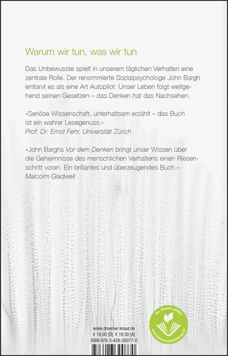 Actual product image Vor dem Denken (German, John Bargh, 2022)
