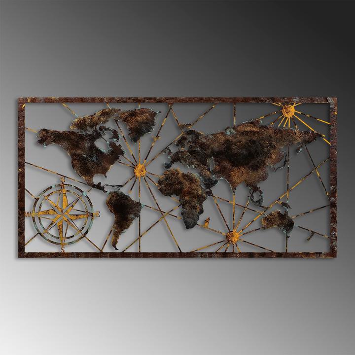 Immagine prodotto Wallxpert Mappa del mondo in metallo (120 x 60 cm)