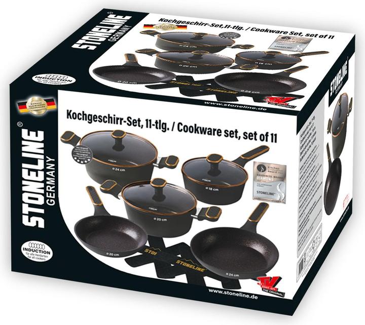 Produktbild Stoneline Cookware Set, Forged, With Pan Protections, 11pcs, Rose Gold (24 cm, Kochtopf, Aluminium)