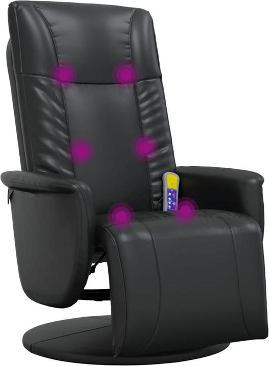 Actual product image VidaXL Massage chair with footrest black imitation leather, colour
