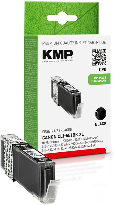 KMP Comp. cartuccia d'inchiostro C90 con Canon CLI-551 BK XL (FC)