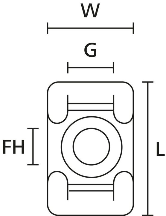 Produktbild HellermannTyton Befestigungssockel KR6G5 schwarz (Befestigungsschlaufen, 18 mm, 100 Stk.)