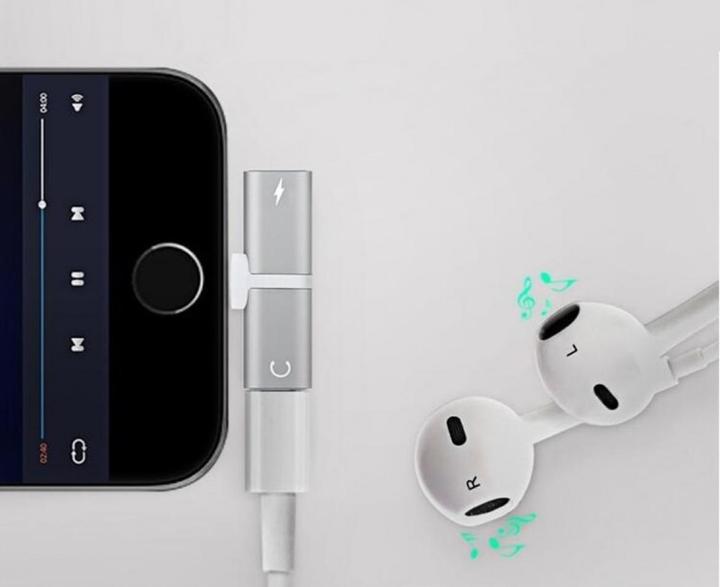 Actual product image PowerGuard iPhone Adapter Splitter 2 in 1 Dual Lightning Audio & Charging Adapter (Lightning, Lightning)