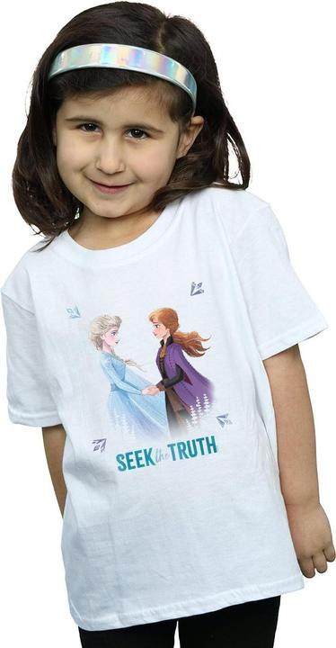 Actual product image Disney Girls Frozen 2 Elsa And Anna Seek The Truth Cotton T-Shirt (140, 146)