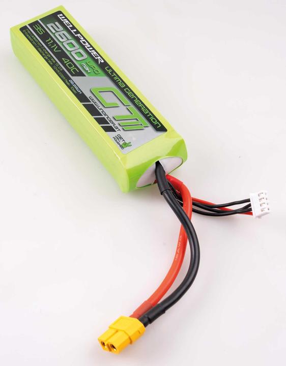 Actual product image Wellpower LIPO AKKU ULTIMA GT II 2600 mAh / 11,1 Volt 3S 40/80C CH5/8 XT-60 (11.10 V, 2600 mAh)