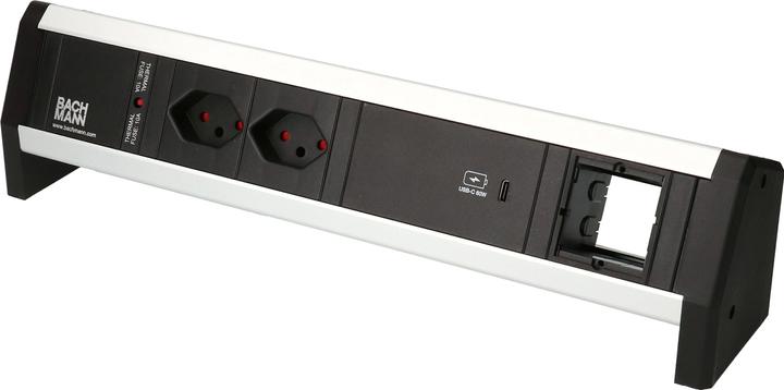 Actual product image Bachmann Desktop power strip DESK 1, 2x T13, 1x USB C, 1x Custom (2 x, Type 13, USB-A, USB-C)