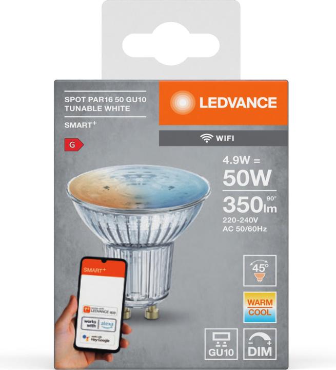 Produktbild Ledvance Smart+ Wifi Spot (GU10, 5 W, 350 lm, 1 x, G)
