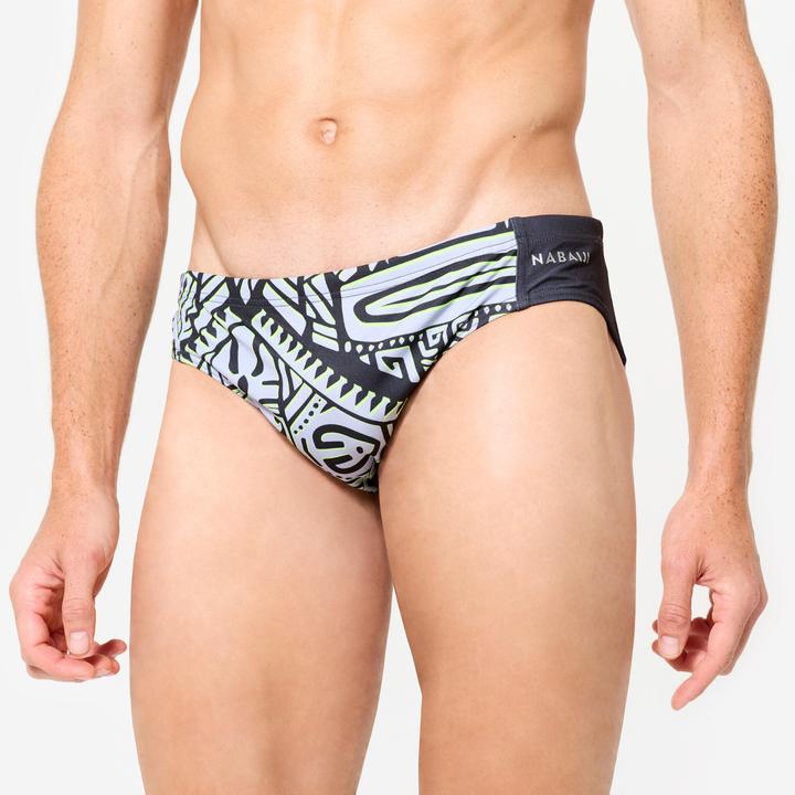 Produktbild Watko Badehose Slip Wasserball Herren - 500 Tiki grau (XL)
