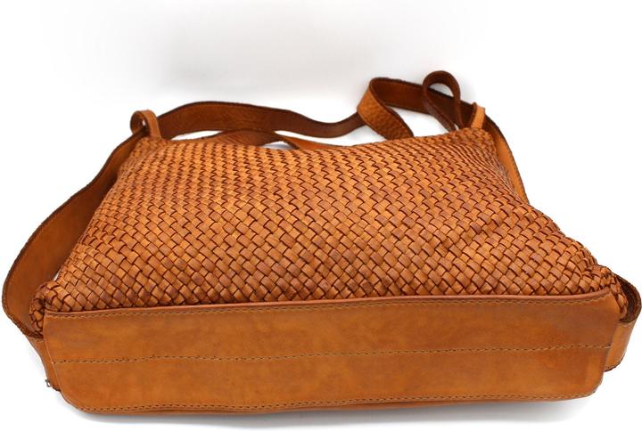 Only-Bags.Store Leather bag, shoulder bag made from soft woven leather, convertible leather backpack