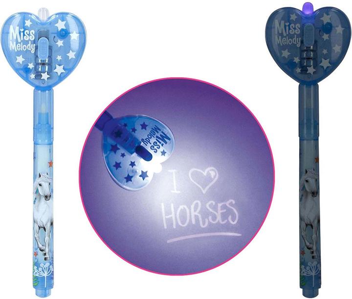 Actual product image Magni Depesche Miss Melody secret pen with LED light blue 1.8x5.6x14.2cm (Blue)
