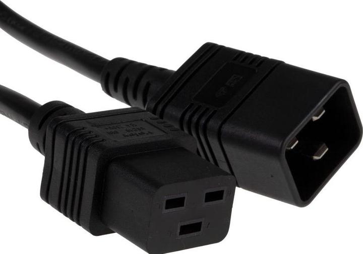 Actual product image Rs Pro Mains cable, A IEC C19 / socket, B IEC C20 / plug, 16 A, 2m black, 250 V (0.21 m)