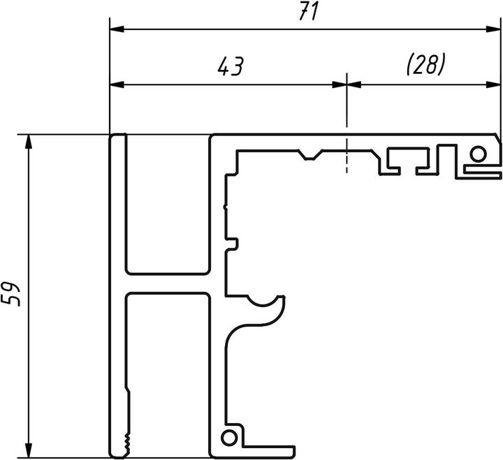 Actual product image Vitris Running track Portavant M50/M80 ceiling mounting for fixed sash