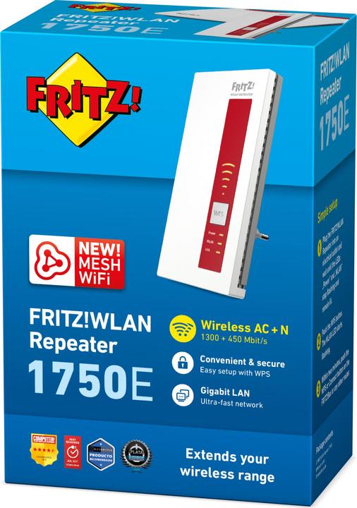 Image du produit AVM FRITZ!WLAN Repeater 1750E (1300 Mbit/s, 450 Mbit/s)