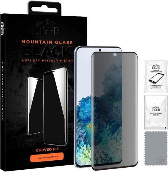 Actual product image Eiger Mountain Glass Black Edge (1 Piece, Samsung Galaxy S20)