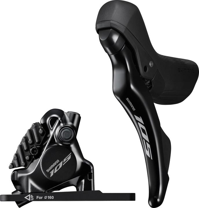 Shimano Scheibenbremsen-Set 105 BR-R7170 mit ST-R7120 vorne schwarz (Vorderradbremse, Bremsset, 2)