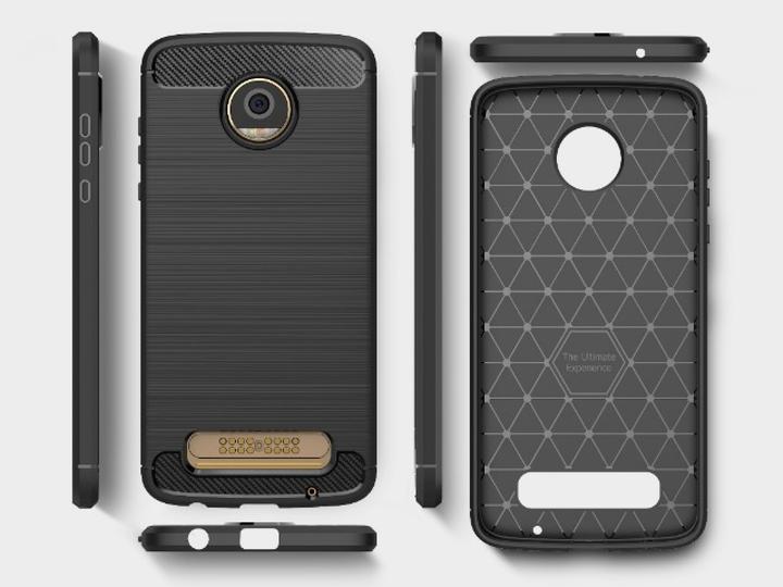 Actual product image Screenguard Motorola Moto Z2 Play Cover Carbon Brushed Soft TPU (Motorola Moto Z2 Play)