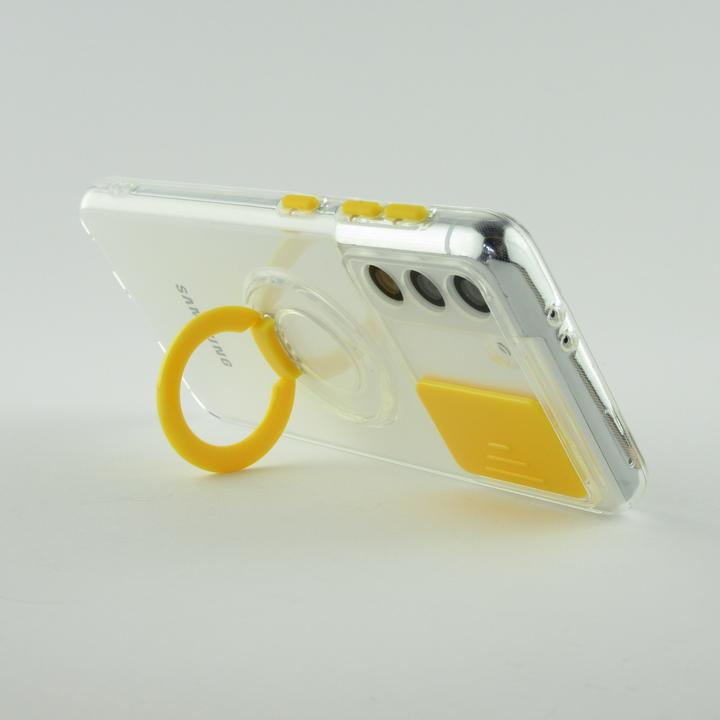 Actual product image PhoneLook Coque Caméra clapet avec anneau jaune (Samsung Galaxy S22+)
