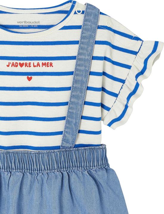 Produktbild Vertbaudet Mädchen Baby-Set: T-Shirt & Trägerrock (98)