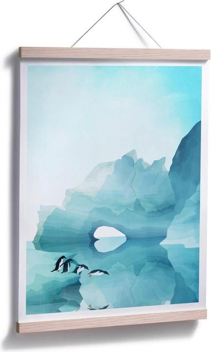 Actual product image Trenddeko Goed Blue - Penguins (120 x 150 cm)