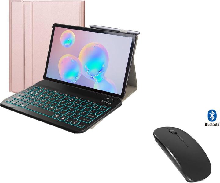 Produktbild Lobwerk 3in1 Bluetooth Tastatur (Weiss) + Maus + Hülle für Samsung Galaxy Tab A7 T500 T505 10,4 Zoll Gehäuse (X)