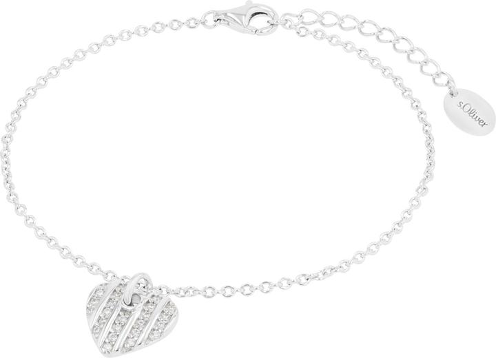 Produktbild S.Oliver Armschmuck für Damen, 925 Sterling Silber, Zirkonia synth. | Herz (20 cm, Silber 925)