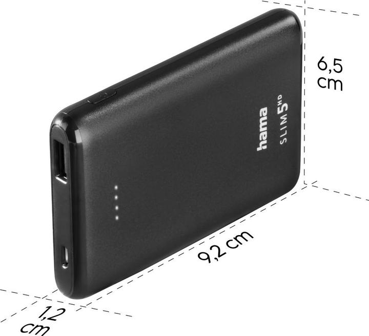 Actual product image Hama Power Pack Slim (5000 mAh, 5 W, 18.50 Wh)
