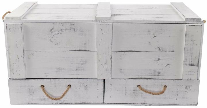 Produktbild Holz Zollhaus Truhe Vintage Shabby Weiss, 85 x 42 cm (42 x 85 x 12 cm, 137.51 l)