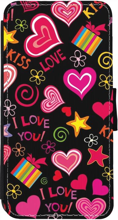 Image du produit PhoneLook Coque Wallet noir Valentine 2023 love symbols (Apple iPhone 12)