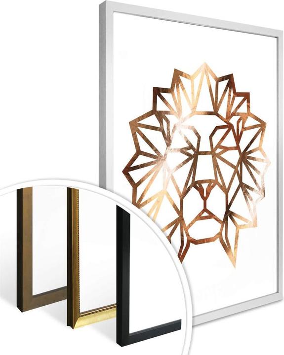 Immagine prodotto Trenddeko Testa di leone origami - aspetto in rame (80 x 100 cm)