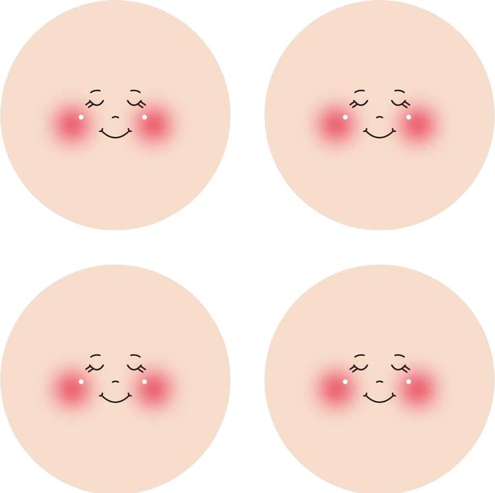 Produktbild Stafil Gesichter auf Trikotstoff "Lisa", Ø 4 cm