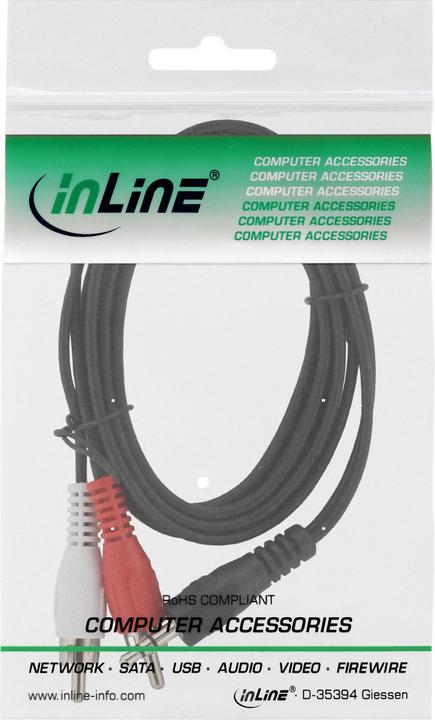 Immagine prodotto InLine Cavo a pinza/jack (7.50 m, Cinch, Connettore da 3,5 mm (AUX))