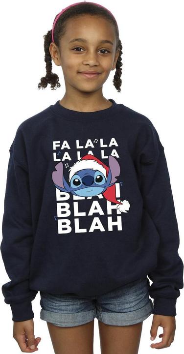 Actual product image Disney Girls Lilo And Stitch Christmas Blah Blah Blah Sweatshirt (128)