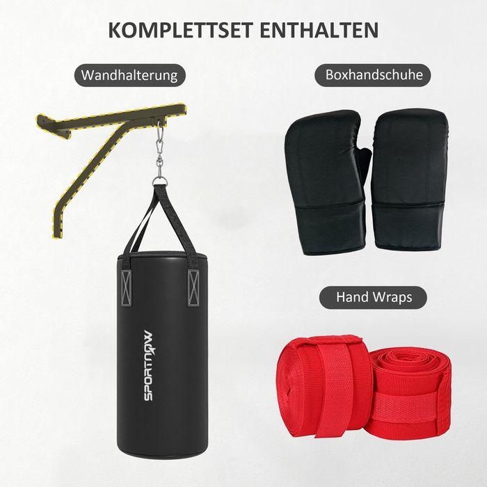 Actual product image Swisshandel24 Boxsack Wandhalterung Boxsack Ständer mit Handschuhen, Stahl, Schwarz